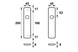 foto van product Kortschild klik model Curve AXA