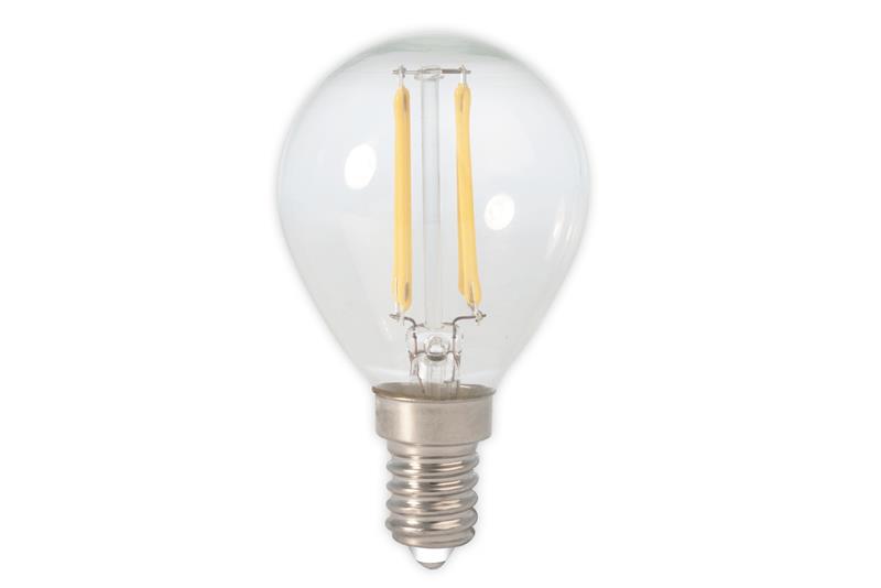 foto van product LED filament kogellamp volglas 240V helder 2 watt E14 Calex