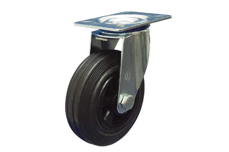 foto van product Zwenkwiel rubber 100 mm 70 kg
