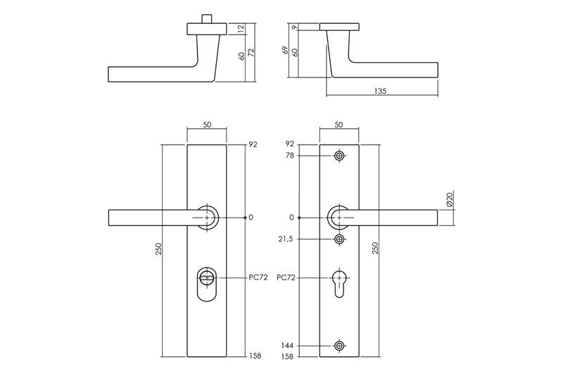 foto van product Veiligheidsbeslag kruk/kruk met kerntrek Jura F1 Intersteel