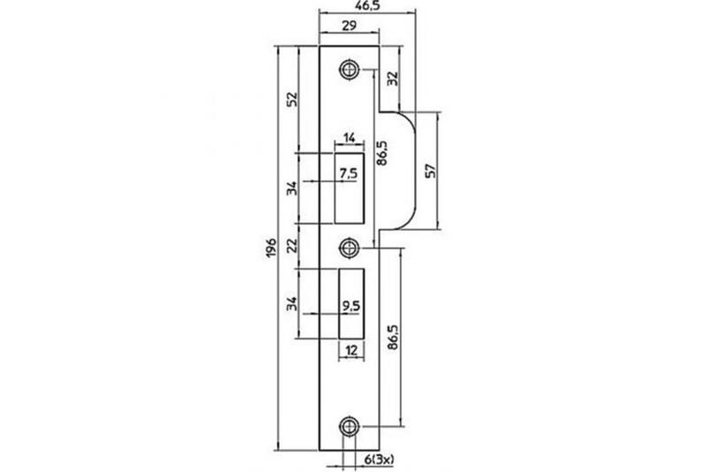 foto van product Sluitplaat  P4119/17  Din Links RVS Nemef