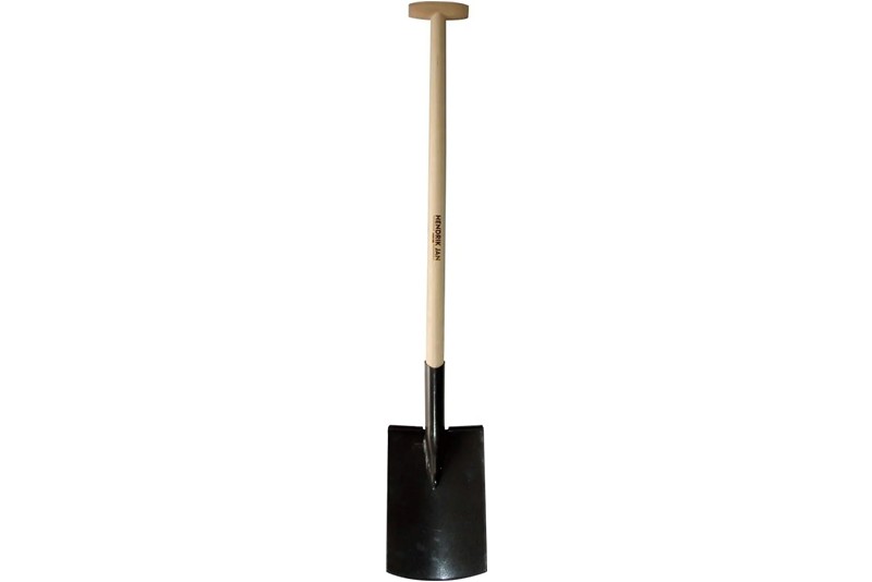 foto van product Hendrik Jan spade met opstap gelakt essen steel 85 cm